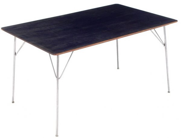 Herman Miller Eames Table With Aniline-Dyed Birch Top And Chrome Folding Legs (BK)