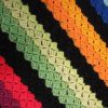 Vintage Rainbow and Black Diagonal Stripes Blanket