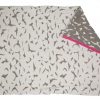 Reversible Grey and Cream Wool Blanket with Pink and Orange Trim