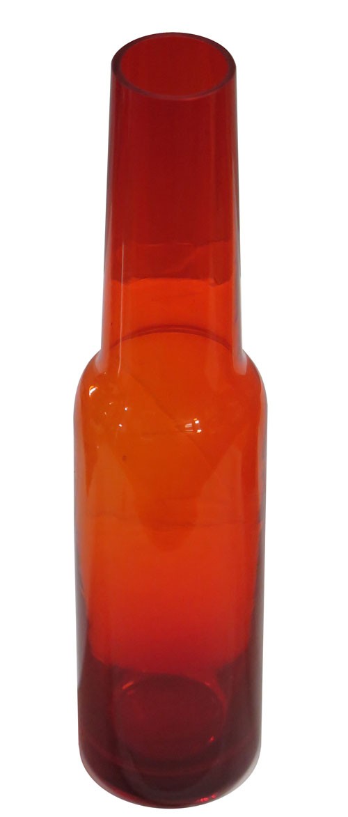 Bottle Shaped Orange Glass Vase