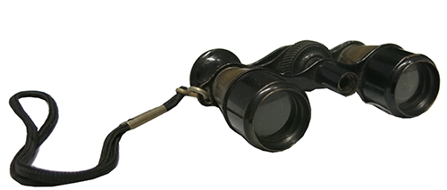 Vintage Black & Bronze Binoculars (Missing Eyepiece)