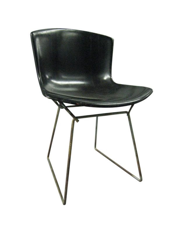 Vintage Black Bertoia Side Chair With Aluminum Frame