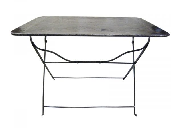Vintage French Distressed Metal Folding Table