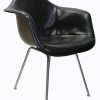 Black Leather Eames Shell Chair