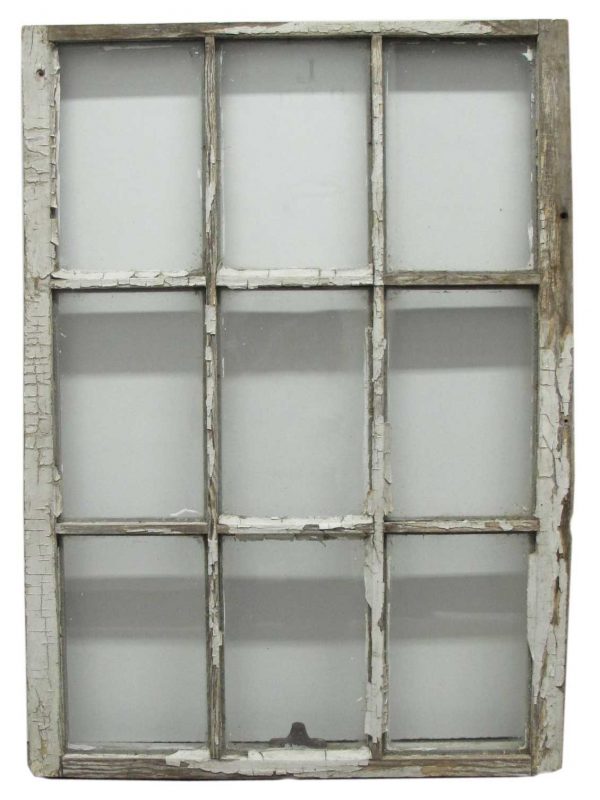 Antique Rustic Window With Nine Glass Panes - 1 Missing