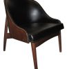 Bent Wood Black Upholstered Chair with Barrel Back (BK)