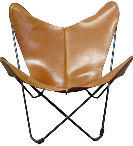 Vintage Leather Butterfly Chair (BK) - Lost and Found