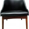 Bent Wood Black Upholstered Chair with Barrel Back (BK)