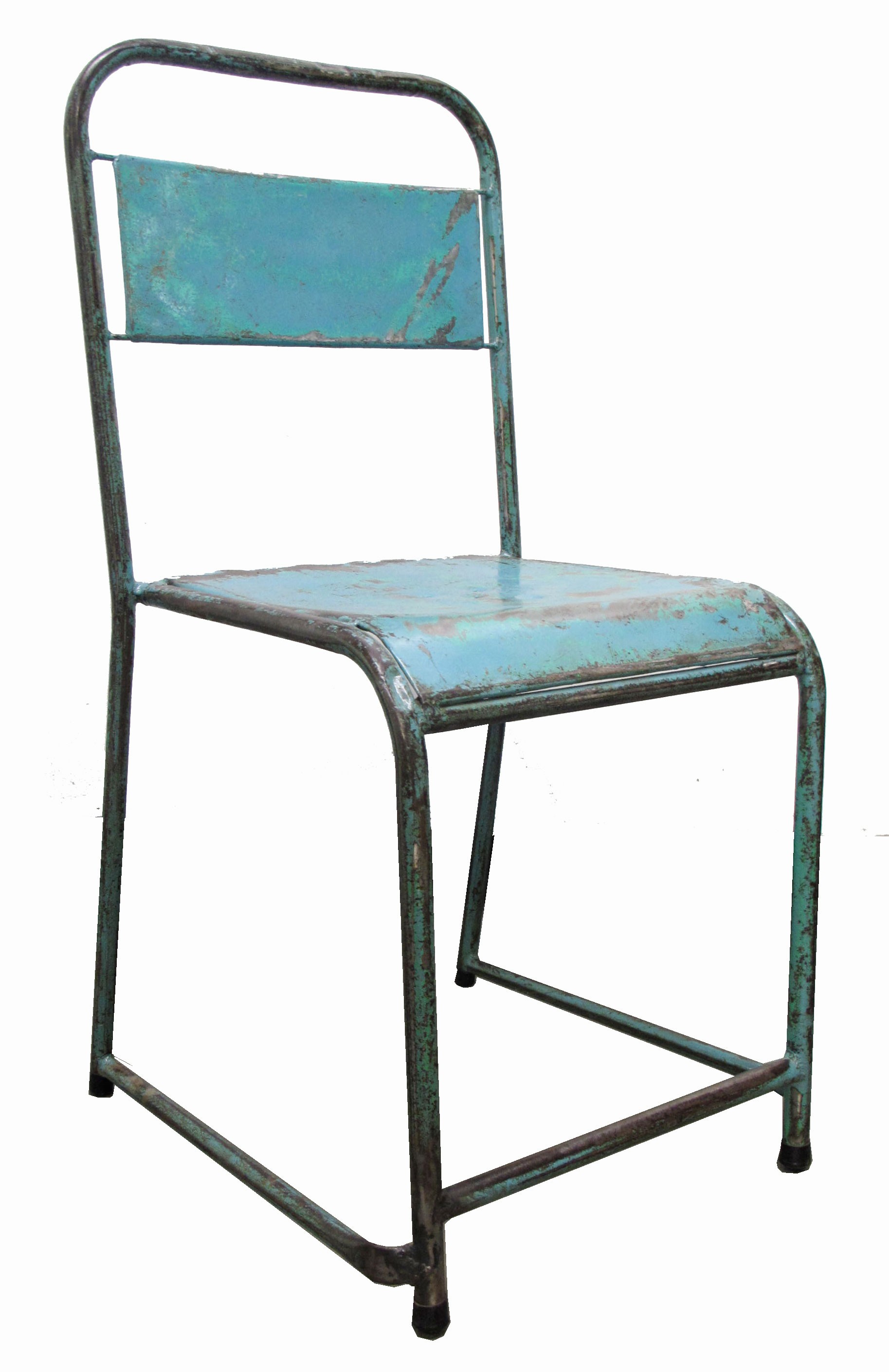 Teal with Patina Metal Garden Chair - Lost and Found