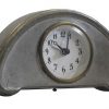 Vintage Silver Metal Semi-Circle Clock
