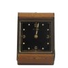Vintage Travel Clock in Tan Leather and Brass