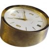 Metal Dunhill Round Gold Clock