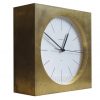 Metal Gold Brass Square Tiffany and Co. Clock