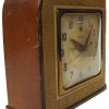 Vintage Telechron Wood Alarm Clock with Faux Leather