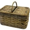 Bentwood Picnic Basket with Slotted Lid for Handle