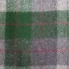 Green and Dark Grey Wool Plaid Blanket with Fringe