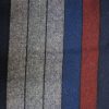 Navy Wool Blanket with Grey and Red Stripe Design