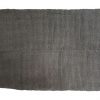 Area Rug with Rows of Dark Grey Wool Loops