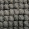 Area Rug with Rows of Dark Grey Wool Loops