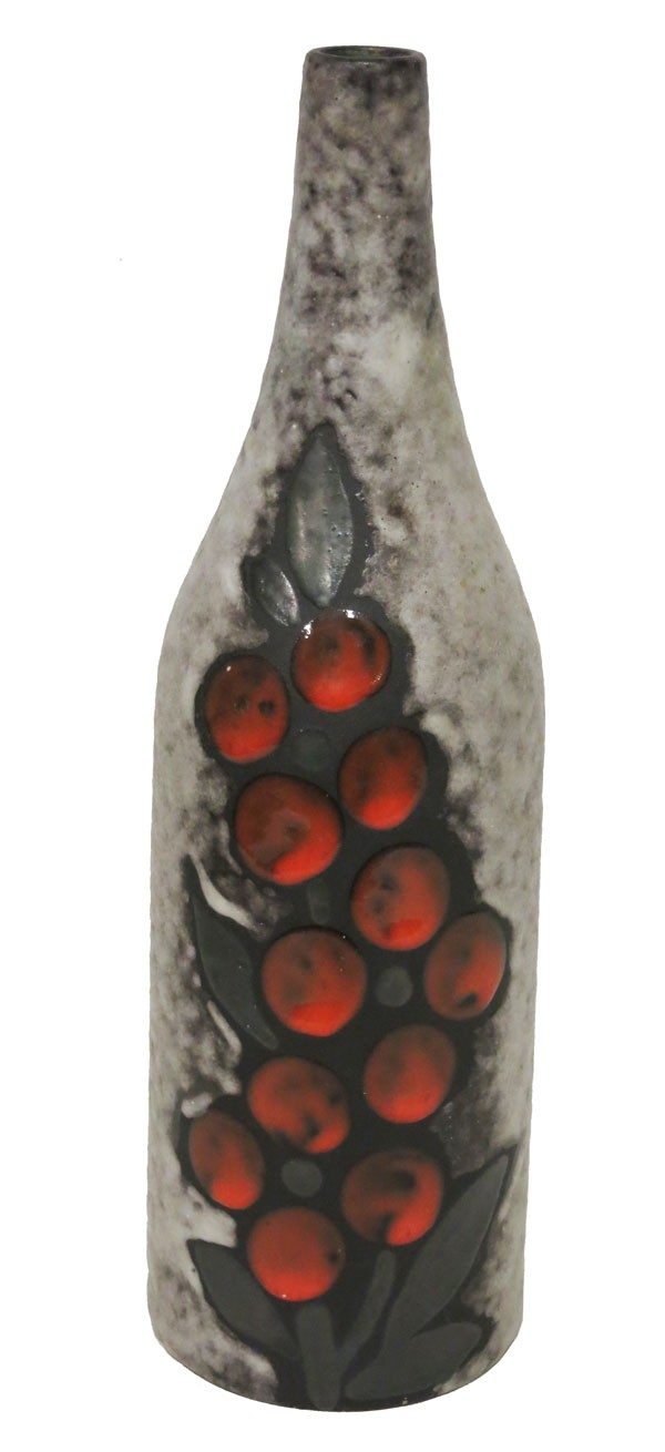 Grey Bottle Shape with 12 Organic Orange Dots On Side