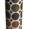 White Cylinder Vase with Gold Circular Pattern
