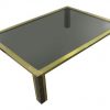 Brass Coffee Table with Smoke Grey Glass Top (BK)