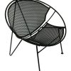 Black Woven Mesh Lounge Garden Chair