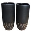 Glass Black Vase with Clear Kaleidoscope Cut Outs
