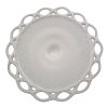 White Cake Stand Latticed Edge with Raised Triangles Underside