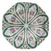 Multi-Colored Octagonal Shape with Green and Gold Pattern with Flowers