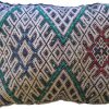 Vintage Black and White Diamond Patterned Moroccan Pillow