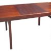 Mid Century Rosewood Dining Table with Contrasting Swing Out Leaf (BK)