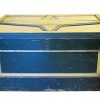 Rustic Teal Green Americana Trunk with Star Design on Lid (BK)
