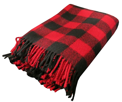 Red & Black Checkered Wool Blanket - Lost and Found