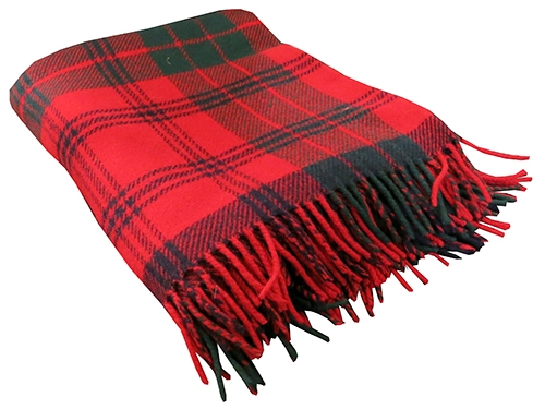 British Vintage Wool Red, Green & Black Blanket - Lost and Found