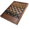 Antique French Chess & Backgammon Set w. 2 Wood Cups, Chess and Checker Pieces, 3 Bone Dice