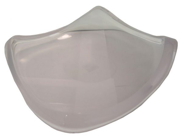 Clear Lucite Asymmetric Curved Bowl with Turned up Corners